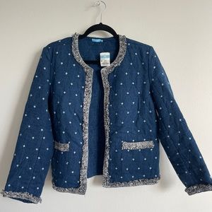 J McLaughlin Jean Jacket w/ details. Purchased @ Palm Beach exclusive boutique.